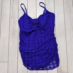 Becca By Rebecca Virtue One Piece Swimsuit Size 3X (22-24) Blue/purple